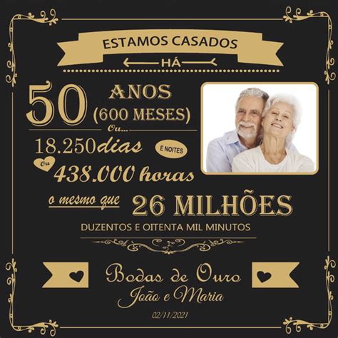 Azulejo Personalizado Presente Bodas De Ouro 50 Anos Elo7