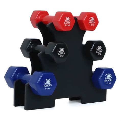 Buy Kakss Cast Iron Vinyl Coated Dumbbell With Stand Proudly Made In