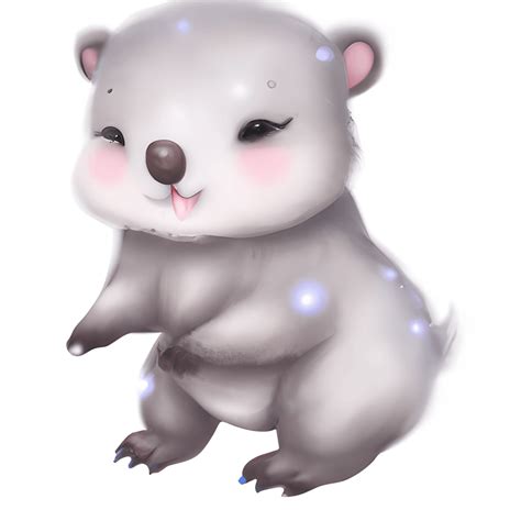 3d Cute Little Wombat Clipart With Watercolor Illustration · Creative Fabrica