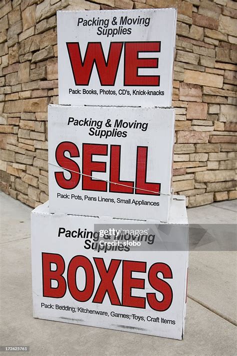 We Sell Boxes High Res Stock Photo Getty Images