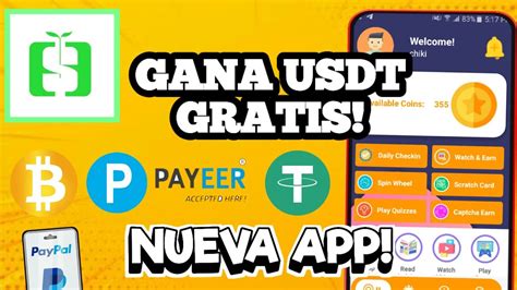 NUEVA APP Para Ganar USDT Gratis PAYPAL Bitcoin Y Payeer Earn