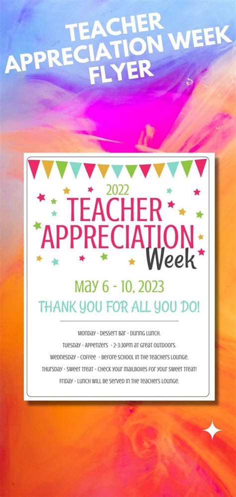 Teacher Appreciation Week Flyer Template Elementary Teacher