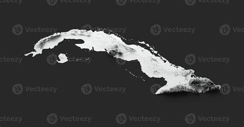 Cuba Map Cuban Flag Shaded Relief Color Height Map On Black Background