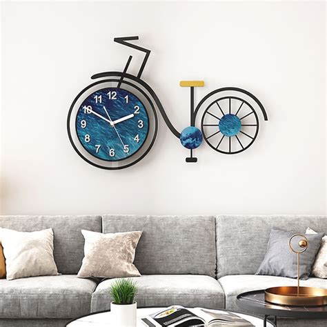 Acrylic 3d Mute Creative Bicycle Wall Clock Home Decor Wanduhr Design