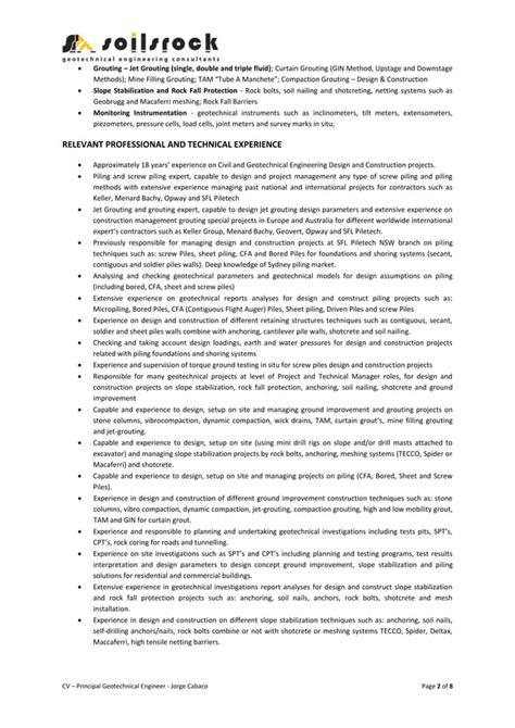 Resume Principal Consultant Soilsrock PDF