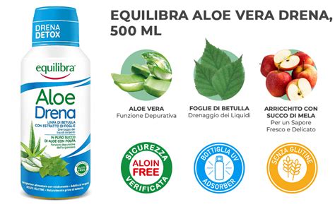 Equilibra Integratori Alimentari Aloe Vera Drena Integratore A Base