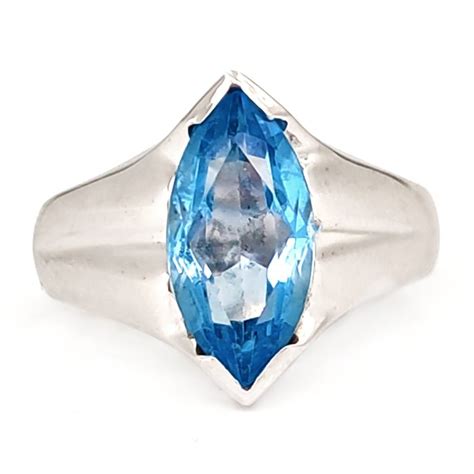 18 Kt White Gold Ring Topaz Catawiki