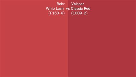 Behr Whip Lash P Vs Valspar Classic Red Side By Side