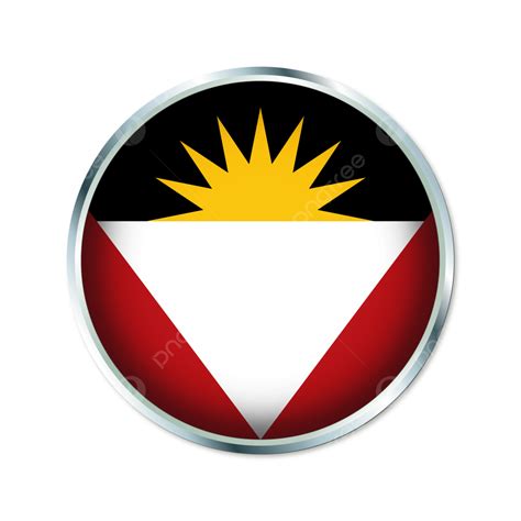 Antigua Y Barbuda Bandera Redonda Estilo D Vector Png Antigua Y