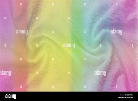 Soft Fabric In Rainbow Colored Multicolor Cloth Texture Background