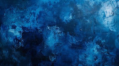 Abstract Painting In Blue And Black Premium Ai Generated Image