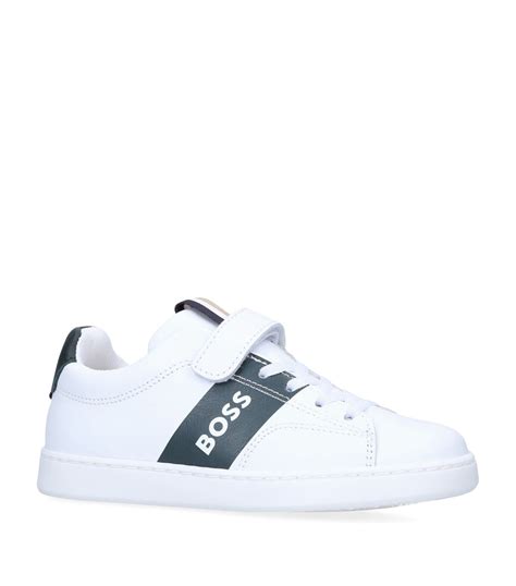 Boss Kidswear White Velcro Logo Sneakers Harrods Uk