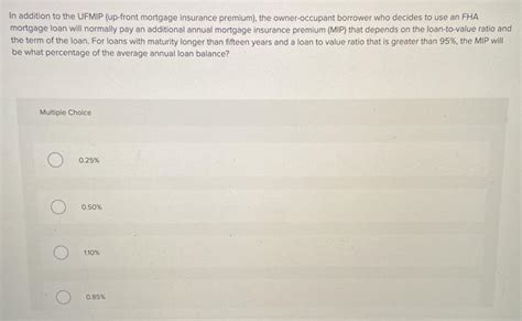 solved  addition   ufmip  front mortgage insurance cheggcom
