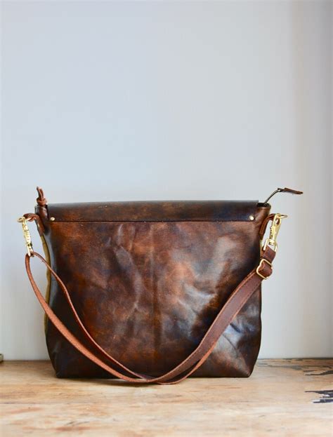 Brown Leather Bag Mail Bag School Bag Laptop Bag Vintage Bag - Etsy