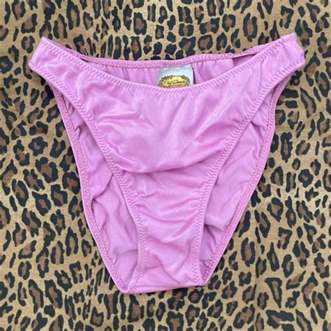 Vintage 90s Pink High Waist Bikini Bottoms High Depop