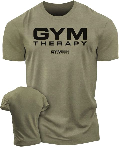 Gymish Gym Therapy Workout Shirts For Men Funny T Shirt For Gym Workout Military