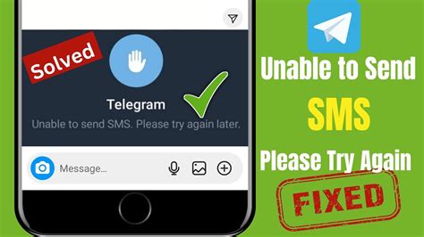 Telegram Unable To Send Sms Please Try Again Later Unable To Send Sms