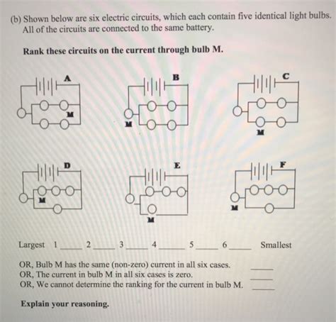 Solved B Shown Below Are Six Electric Circuits Which Each Chegg