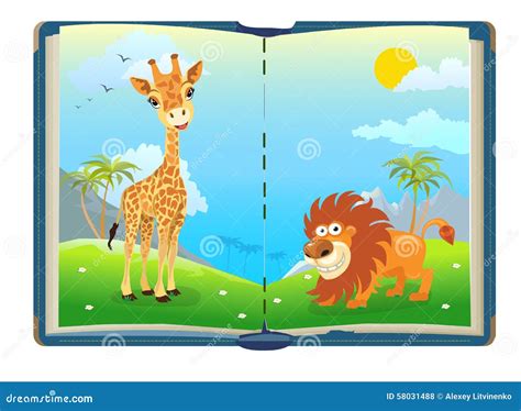 Book About Jungle Animals Vector Illustration | CartoonDealer.com #58031488