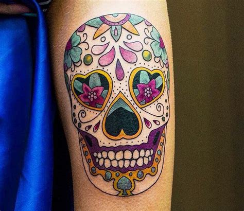 Small Sugar Skull Tattoo