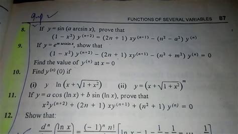 Nth Derivative Exercise 2 5 Part8 Calculus With Analytic Geometry By Sm Yusuf Youtube