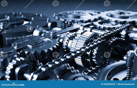 Gears And Cogs Mechanism Industrial Machine Engine Stock Illustration