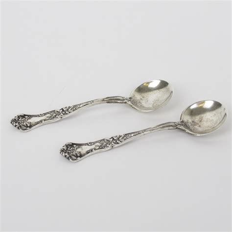 Sterling Silver Salt Cellars And Spoon Sets