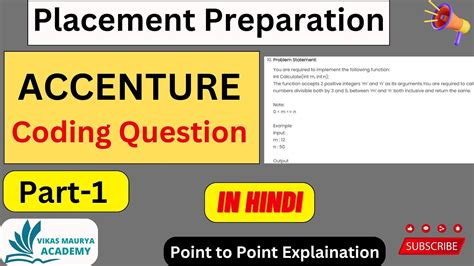 Accenture Coding Question Part Placement Preparation