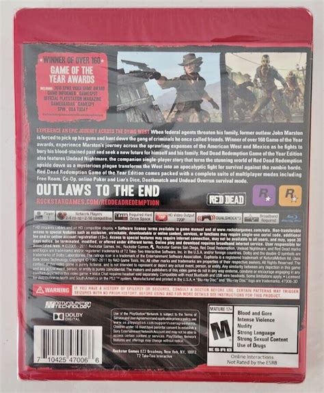 Red Dead Redemption Game Of The Year Edition Greatest Hits Ps3 Brand New Game Ebay