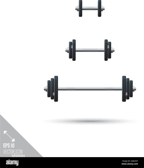 Smooth Style Set Of Weightlifting Barbells And Dumbbells Icons Sports