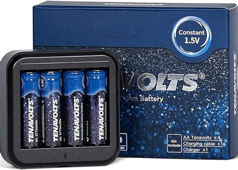 TENAVOLTS Rechargeable AA Lithium Battery With USB Charger 1 5V