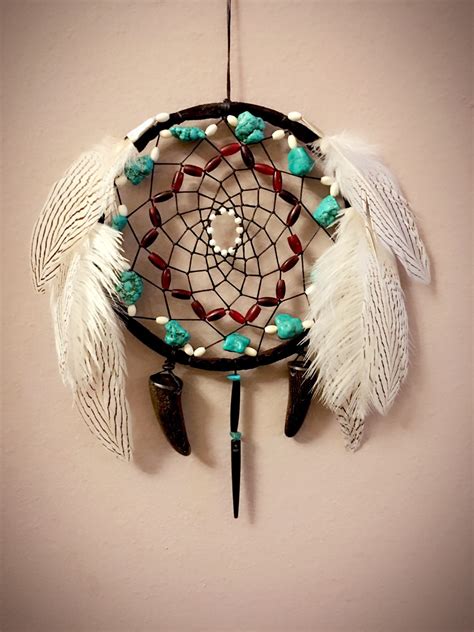 Native American Dreamcatcher Buffalo Horn Turquoise Sage Blessed