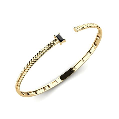 Achetez Bracelet Pour Femme Haakon En Or Jaune 750 Saphir Noir 0 2