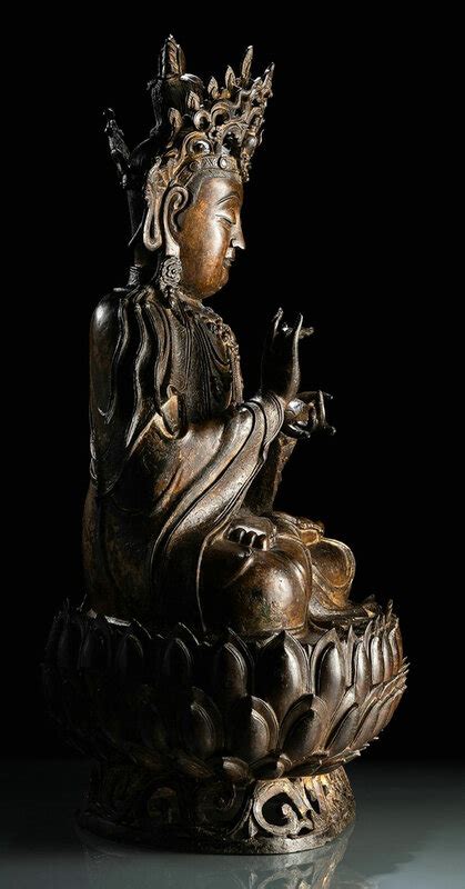 An Important And Rare Gilt Bronze Figure Of Mahasthamaprapta Late Ming