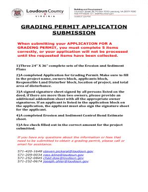 Fillable Online Grading Permit Application Fax Email Print Pdffiller