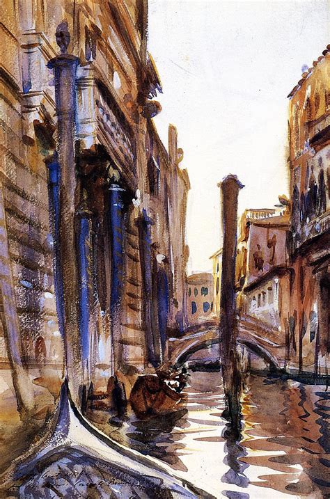 Side Canal in Venice - John Singer Sargent - WikiArt.org - encyclopedia ...