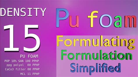 PU FOAM Formulation For 15 Density YouTube