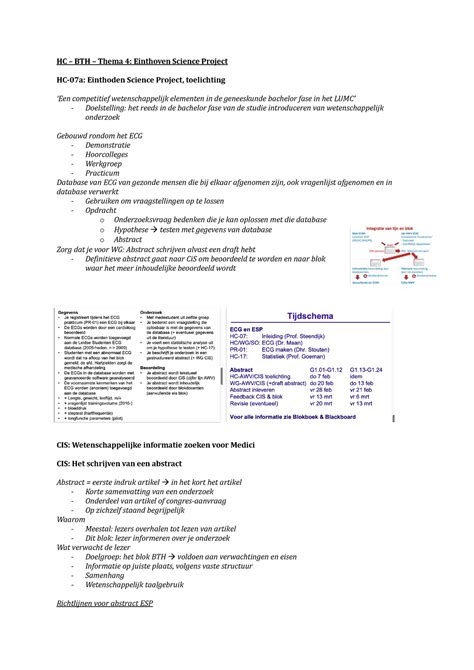 Hc Basis Tot Homeostase Thema Hc Bth Thema Einthoven