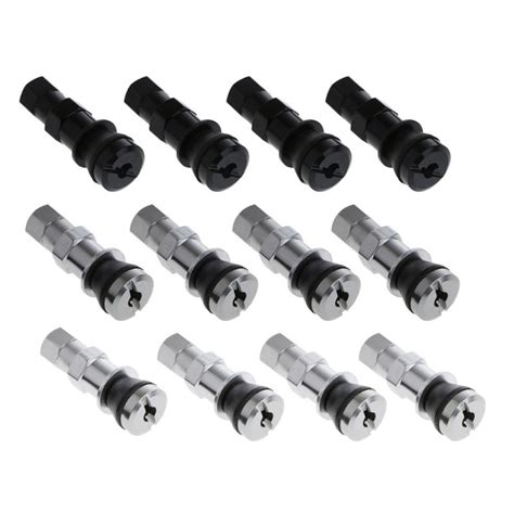 4x Aluminum Car Tubeless Wheel Tire Valve Stem Rim Bolt In W Dust Cap