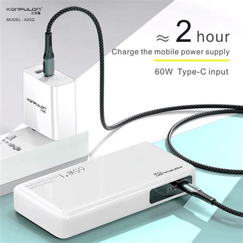 Konfulon Power Bank Mah Charge Rapide Pd W Pour Pc Portable