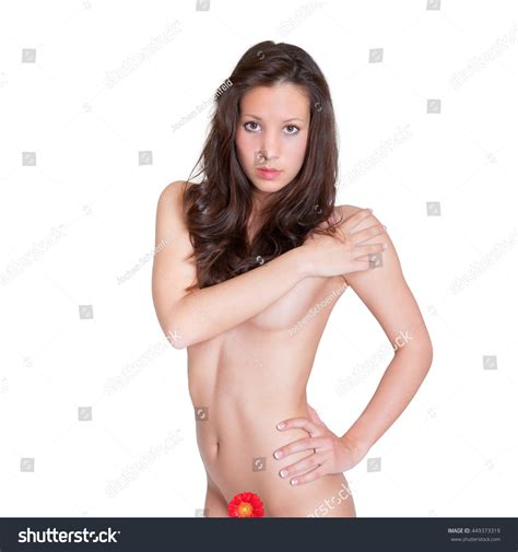 Attractive Nude Woman Covering Herself Her Stock Photo 449373319 Shutterstock