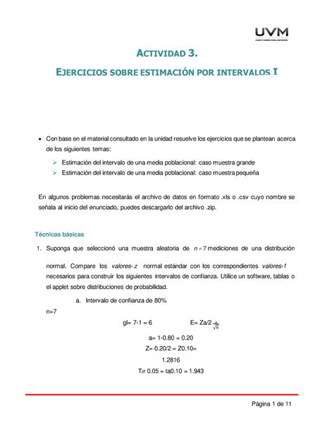 Act 3 Estadistica Inferencial Estimacion Por Intervalos ACTIVIDAD 3