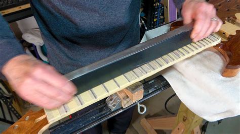 Building A Neck Through Guitar Part Leveling And Recrowning The