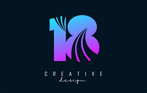 Colorful Creative Number 18 1 8 Logo With Leading Lines And Road