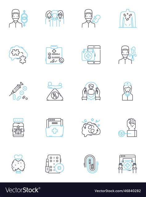 Cognitive Therapy Linear Icons Set Thinking Vector Image