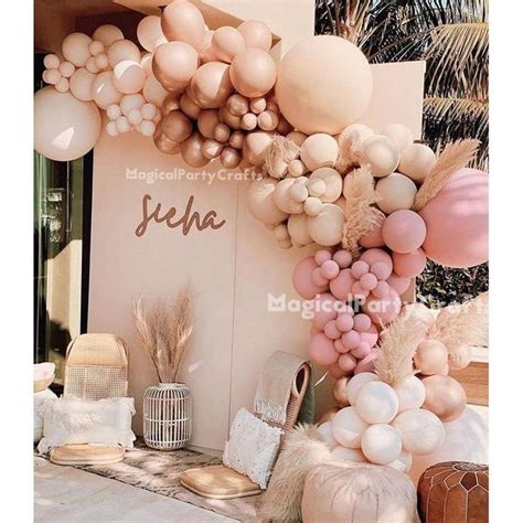 Pcs Retro Hot Pink Balloons Garland Kit Doubled Baby Pink Balloon