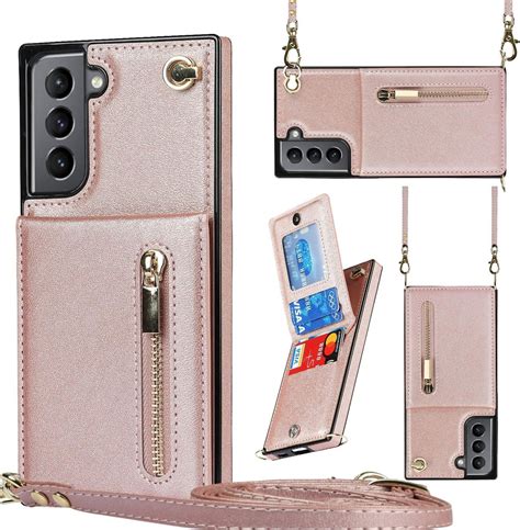 Fonu Fashion Portemonnee Hoesje Met Koord Samsung S22 Plus Rosegoud