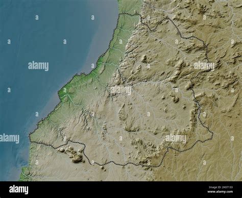 Benguela Provincia De Angola Mapa De Altura Coloreado En Estilo Wiki