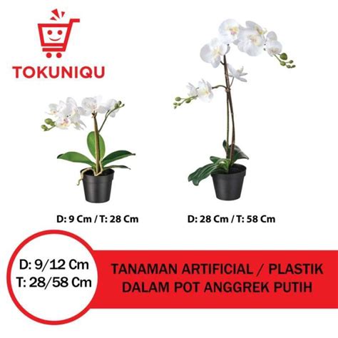 Promo Tanaman Plastik Tanaman Tiruan Dengan Pot Anggrek Putih Diskon