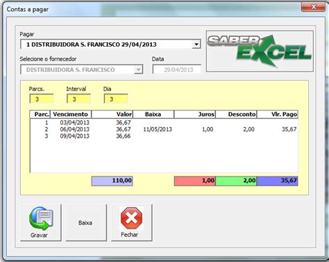 Excel Vba Controle De Estoque E Gerenciamento Orcamentos Contas Pagar E